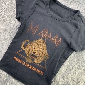 Def Leppard Shirt Youth Extra Small Gray Heartbreak Rock Band Music 80s Leopard